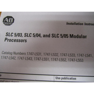 Allen Bradley 40072-090-01 SLC Modular Processors Installation (5) - Used