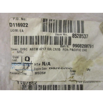 Pacific 4S60-711 Disc Plate 8528537 - New No Box