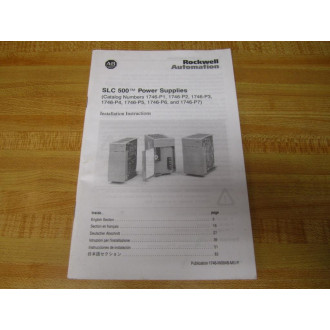 Allen Bradley 40072-083-01 SLC500 Instructions 40072-083-01(2) - New No Box