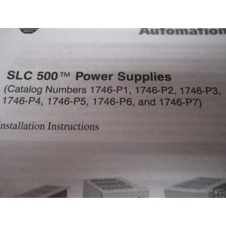 Allen Bradley 40072-083-01 SLC500 Instructions 40072-083-01(2) - New No Box