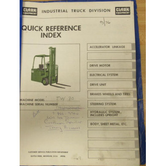 Clark Equipment 1-142 Parts Manual 1142 - Used
