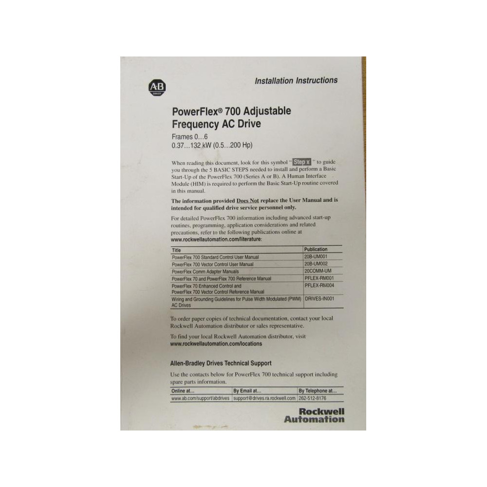 Allen Bradley 52974 Manual - Used