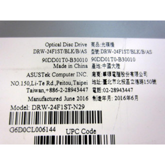 Asus 90DD01T0-B30010 Optical Disc Drive DRW-24F1ST-N29 - Used