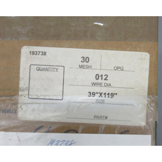 Rotex R039119B2G030M Stainless Steel Sifter Screen 193738