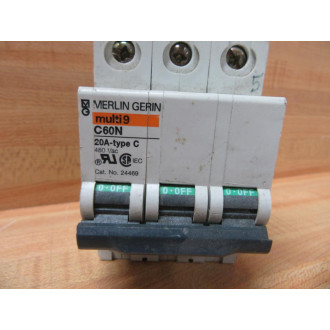 Merlin Gerin 24469 Square D 20A 3P Breaker Schneider MG24469 - Used