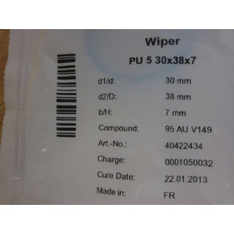 Merkel 40422434 Wiper 30x38x7 WH.090350675 (Pack of 2)