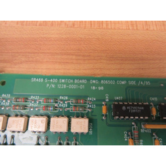 GE Multilin 1228-0001-D1 Board SR469 S-400 Switch Board - Used