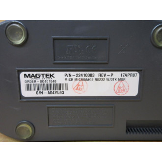 Magtek 22410003 MICRImage Check Scanner RS232 - Used