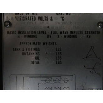 RTE 863V12K5R Transformer 853V12K5R 750KVA 4800 X 13200 480Y277 - Used