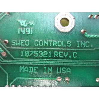 Sweo Controls 1075321 Circuit Board 00753-12 - Used
