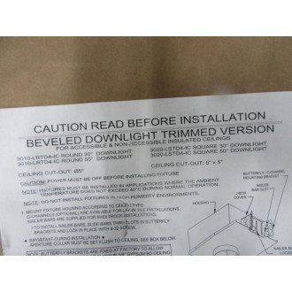 USAI LSLD4-9020-C1-30-30-IC-120V Recessed LED Light Fixture