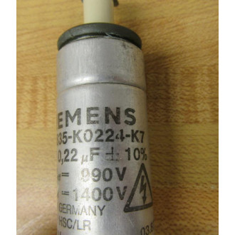 Siemens B25835-K0224-K7 Capacitor 0.22µF Ueff-900V Un-1400V (Pack of 3) - Used