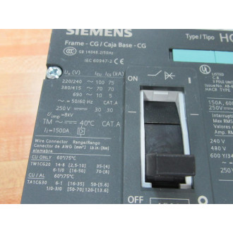 Siemens HCX3B150 150A Circuit Breaker HCX3B150L - New No Box