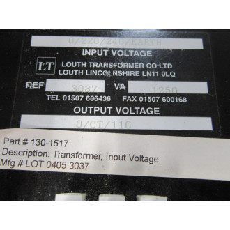 Louth LT 3037 Transformer 130-1517 - New No Box