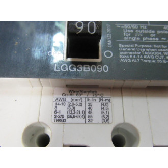 Siemens LGG3B090 90A Circuit Breaker LGG3B090L - Used