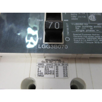 Siemens LGG3B070 70A Circuit Breaker LGG3B070L - New No Box