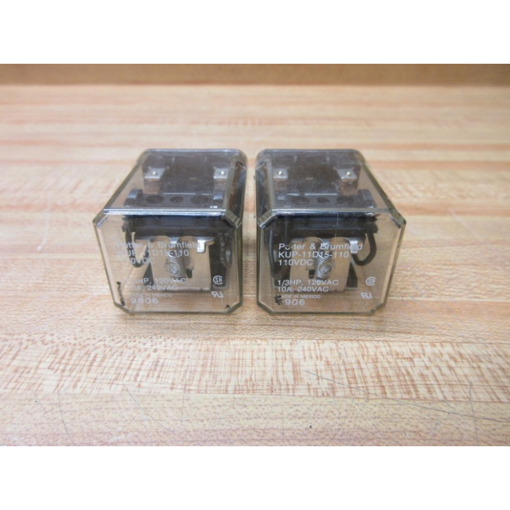 Potter & Brumfield KUP-11D15-110VDC Relay KUP-11D15-110 V (Pack of 2) - New No Box
