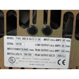 Moog T164-909A-10-C3-2-1A Motor Controller T164909A10C321A - Used