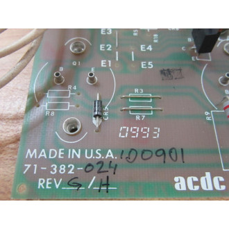 ACDC 71-382-024 Circuit Board 71382024 Rev.GH - Used