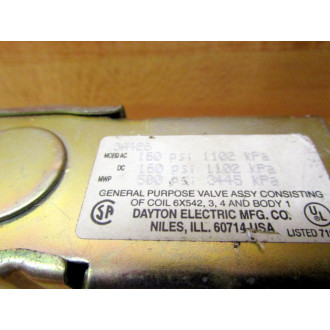 Dayton 6X544 Solenoid Coil WValve - New No Box