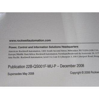 Allen Bradley 22B-QS001F-MU-P PowerFlex 40 Quick Start Guide