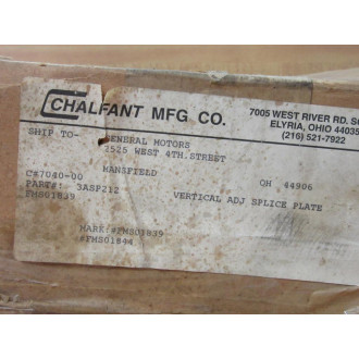Chalfant 3ASP212 Vertical Adjustable Splice Plate (Pack of 35)