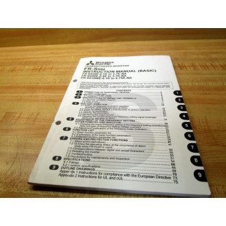 Mitsubishi FR-S500 Transistorized Inverter Manual FRS500 - Used