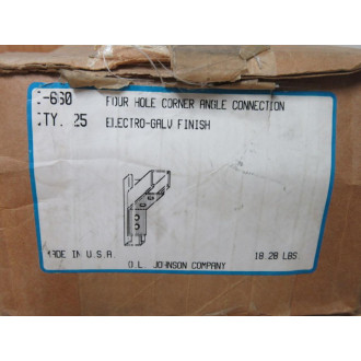 O.L. Johnson Company C-660 4 Hole Corner Angle Connection C660 (Pack of 25)