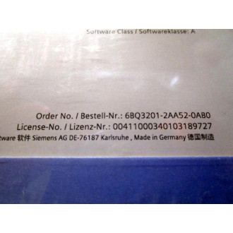 Siemens 6BQ3201-2AA52-0AB0 Simatic IT Software 1P6BQ32012AA520AB0