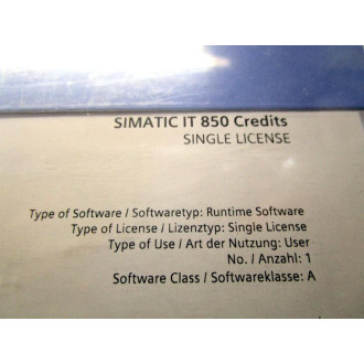 Siemens 6BQ3201-2AA52-0AB0 Simatic IT Software 1P6BQ32012AA520AB0 Alt License