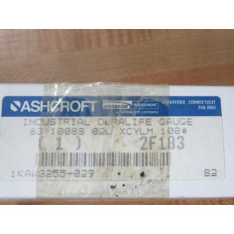 Ashcroft 63 1008S 02L XCYLM 100 Industrial Duralife Gauge 2F183