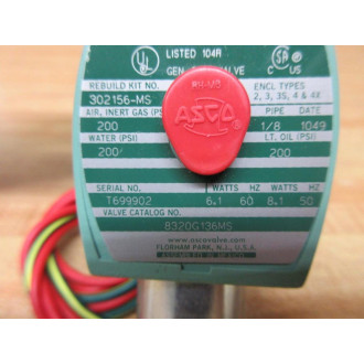 Asco 8320G136MS Solenoid Valve - New No Box