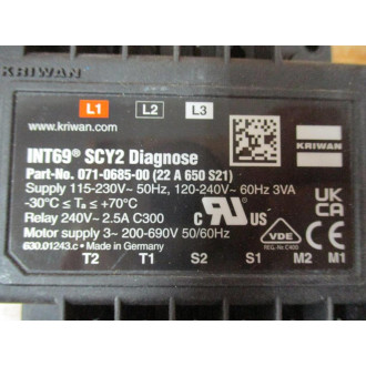 Copeland 071-0685-00 Kriwan Motor Protection Module 22-A-650-S21 - New No Box