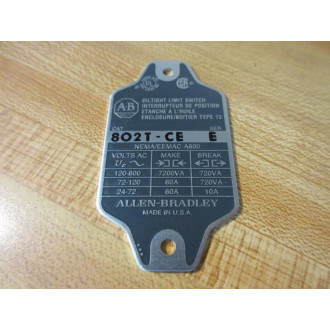 Allen Bradley 802T-CE Limit Switch 802TCE