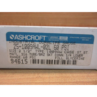 Ashcroft 25-1009AWL-02L Gauge 251009AWL02L