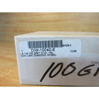 United States Diamond Wheel DIW-10040-E Grinding Wheel DIW10040E