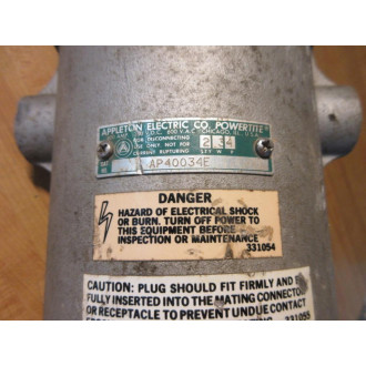 Appleton AP40034E Powertite Plug Assembly 304224 Enclosure Only - Used