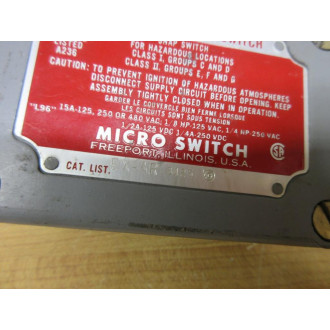 Micro Switch EX-AR Honeywell Explosion Proof Switch - Used