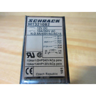 Schrack MT3210B2 Relay MT3210B2-12V DC - New No Box