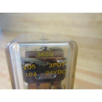 Milwaukee Relays 3659 Relay 105-3PDT-10A-24V DC - Used