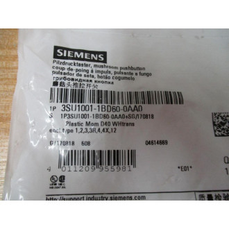Siemens 3SU1001-1BD60-0AA0 Illuminated Pushbutton