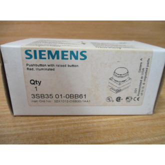 Siemens 3SB3501-0BB61 Red 3SB35010BB61 W Base & Clip