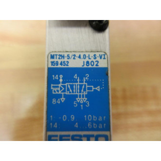 Festo MT2H-52-4.0-L-S-VI Solenoid Valve MT2H5240LSVI With Valve Block - Used