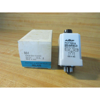 Potter & Brumfield CKB-38-70010 120V AC Relay CKB-38-70010VAC