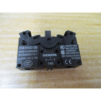 Siemens 3SB3603-0AA11-0CC0 Pushbutton W3SB3400-0B, Base & Clip