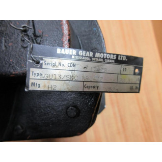Bauer Gear Motors AGU13SNC NB1422 Gear Reducer NB1422 - Used