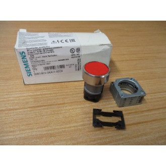 Siemens 3SB3603-0AA11-0CC0 Pushbutton W Base & Clip