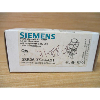 Siemens 3SB3637-0AA01 Pushbutton W3SB3400-1A,3SB3400-0B, Base & Clip