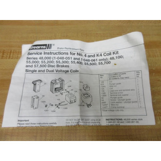 Stearns 5-66-6459-33 Rexnord Brake Coil Kit 566645933