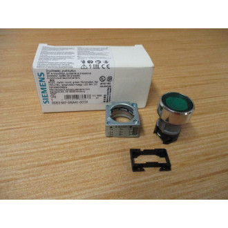 Siemens 3SB3647-0AA41-0CC0 Green 3SB36470AA410CC0 W Base & Clip